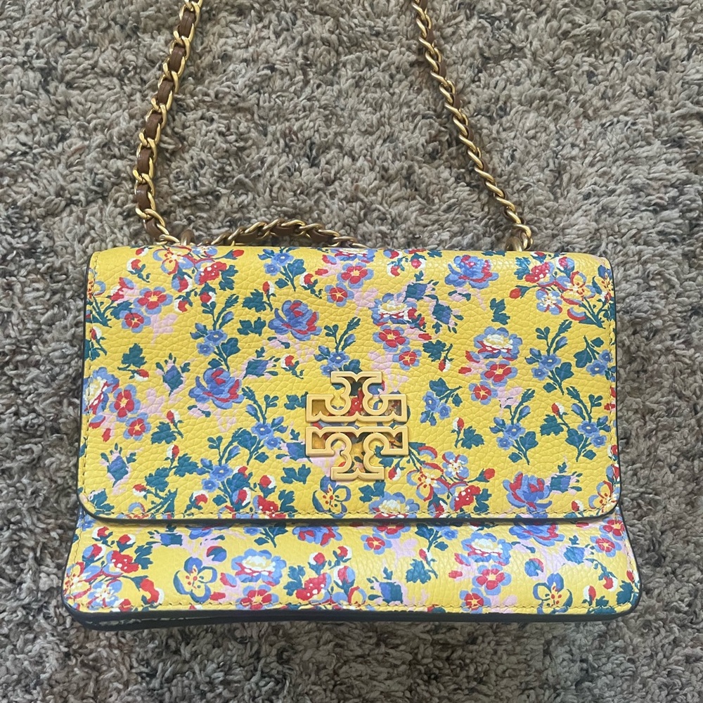 Tory Burch Floral Crossbody Bag in Yellow and Blue
